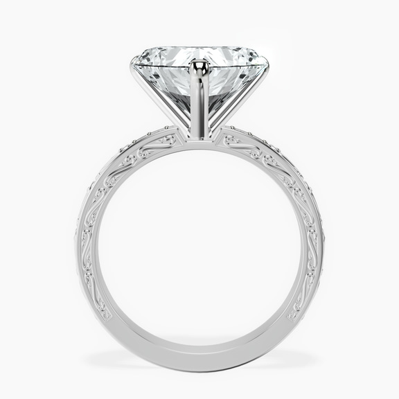 Platinum Antique Allure Vintage Lab Diamond Ring side right image one
