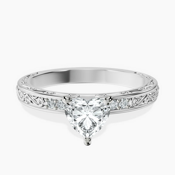 Platinum Antique Allure Vintage Lab Diamond Ring front image