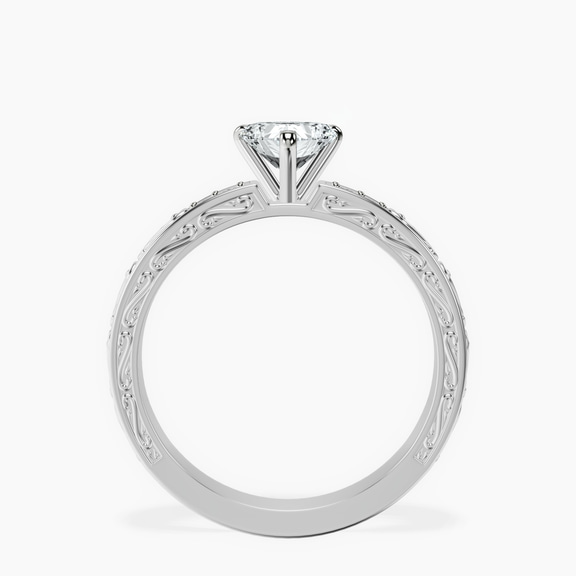 Platinum Antique Allure Vintage Lab Diamond Ring side right image one