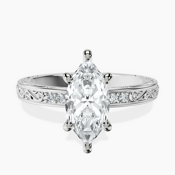 Platinum Antique Allure Vintage Lab Diamond Ring front image