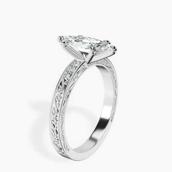 Platinum Antique Allure Vintage Lab Diamond Ring standing product image one