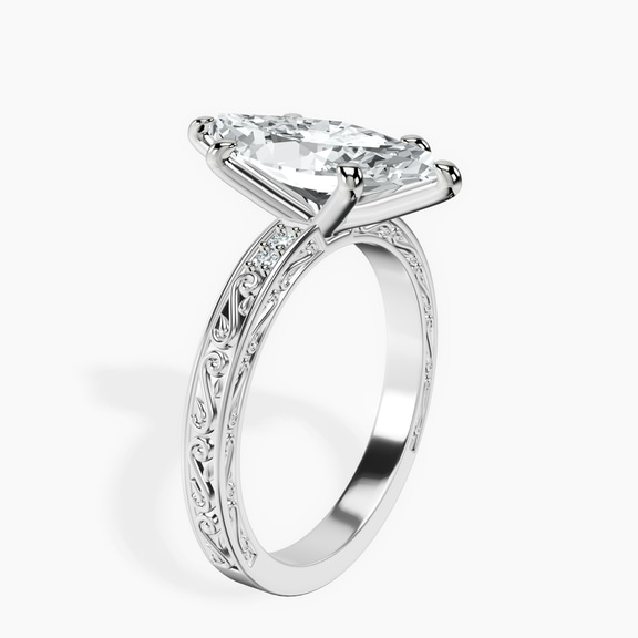 Platinum Antique Allure Vintage Lab Diamond Ring standing product image one