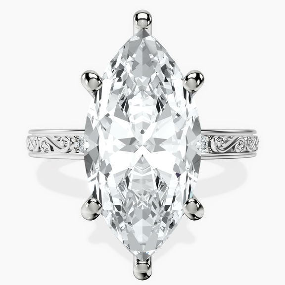 Platinum Antique Allure Vintage Lab Diamond Ring front image