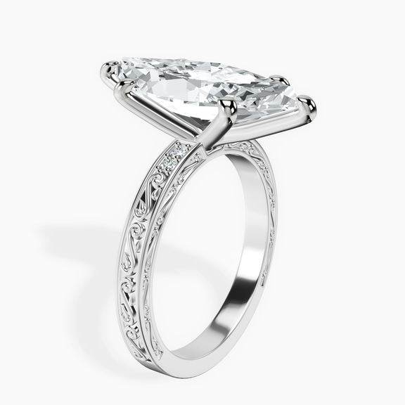 Platinum Antique Allure Vintage Lab Diamond Ring standing product image one