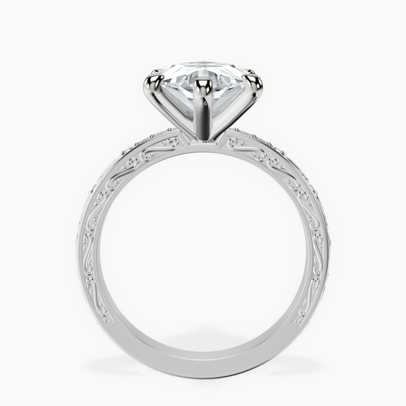 Platinum Antique Allure Vintage Lab Diamond Ring side right image one