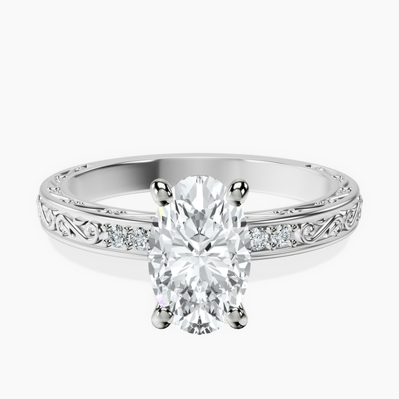 Platinum Antique Allure Vintage Lab Diamond Ring front image