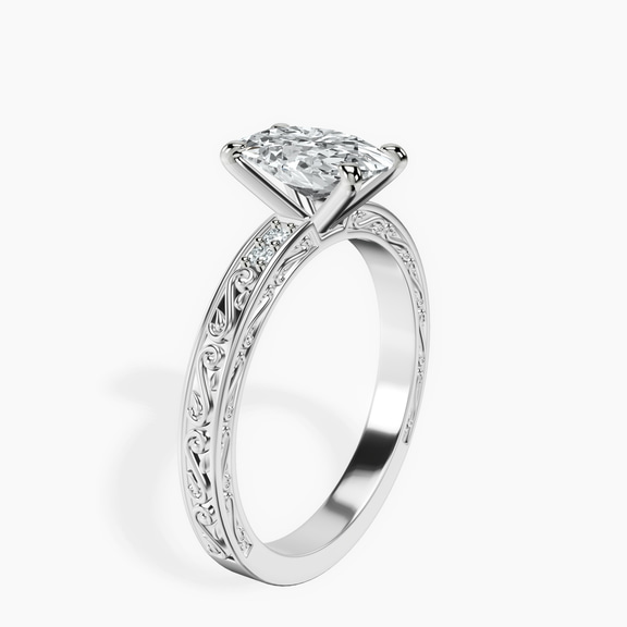 Platinum Antique Allure Vintage Lab Diamond Ring standing product image one