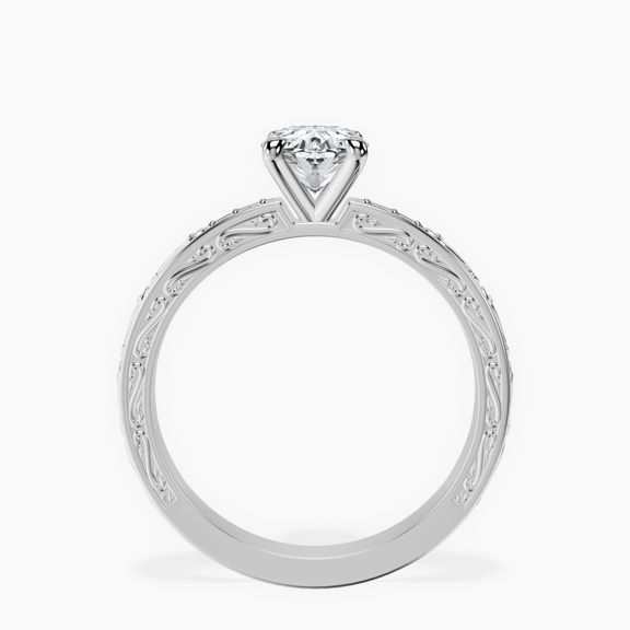Platinum Antique Allure Vintage Lab Diamond Ring side right image one