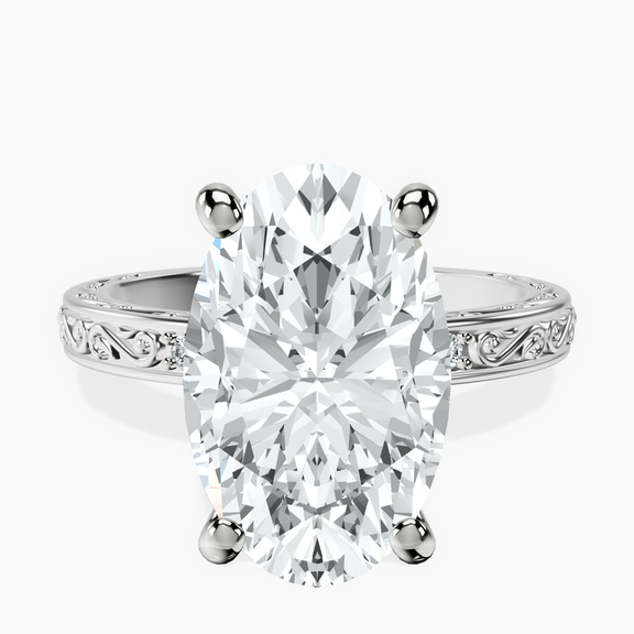 Platinum Antique Allure Vintage Lab Diamond Ring front image