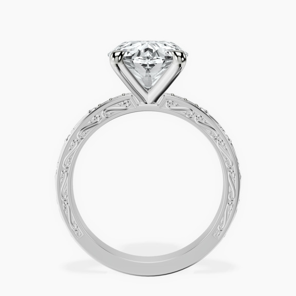 Platinum Antique Allure Vintage Lab Diamond Ring side right image one
