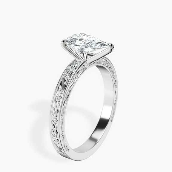Platinum Antique Allure Vintage Lab Diamond Ring standing product image one