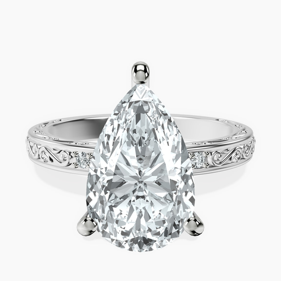 Platinum Antique Allure Vintage Lab Diamond Ring front image