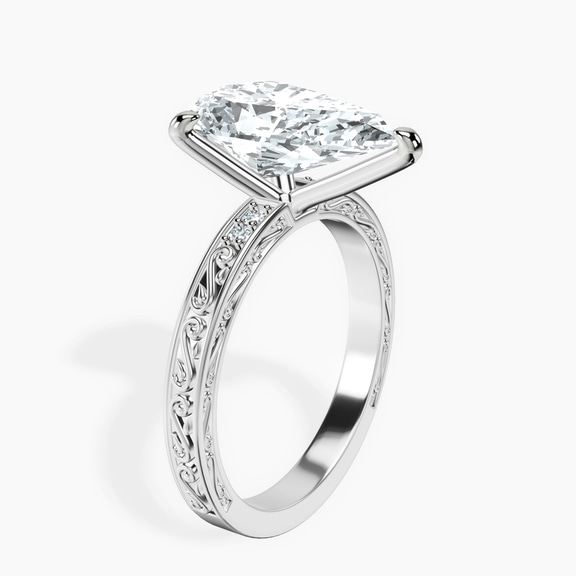 Platinum Antique Allure Vintage Lab Diamond Ring standing product image one