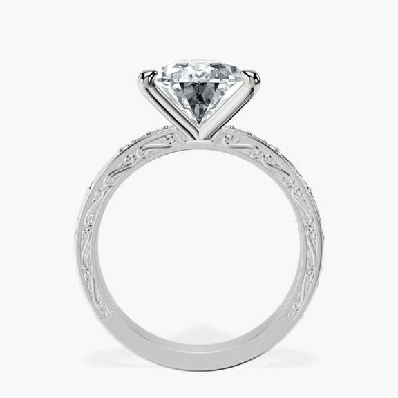 Platinum Antique Allure Vintage Lab Diamond Ring side right image one