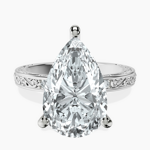 Platinum Antique Allure Vintage Lab Diamond Ring front image