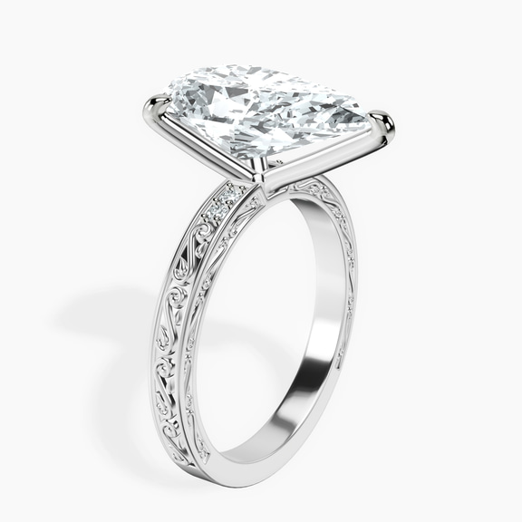 Platinum Antique Allure Vintage Lab Diamond Ring standing product image one