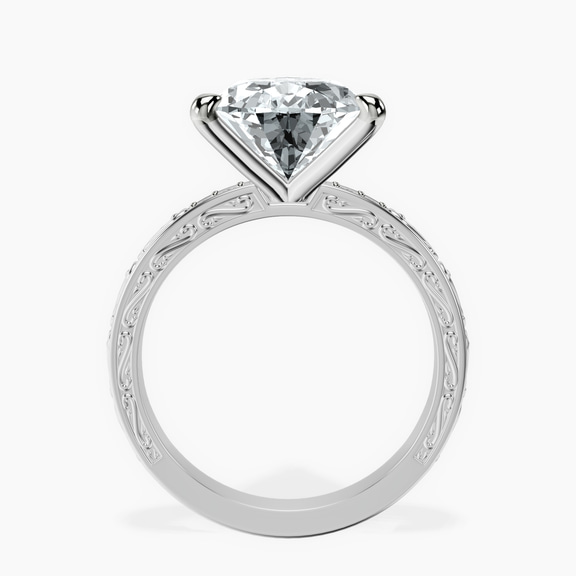 Platinum Antique Allure Vintage Lab Diamond Ring side right image one