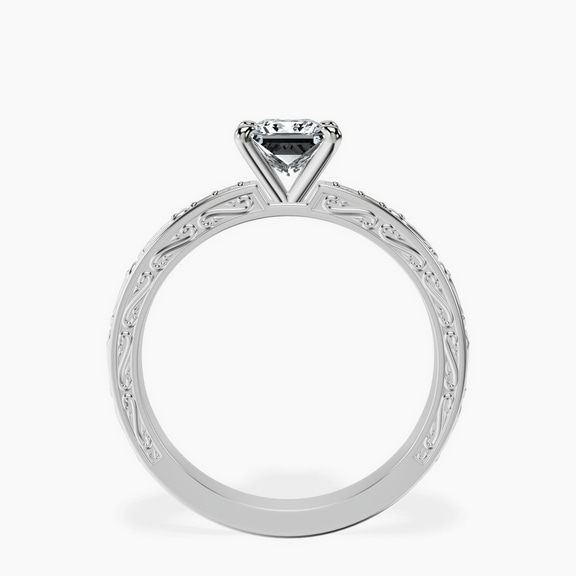 Platinum Antique Allure Vintage Lab Diamond Ring side right image one