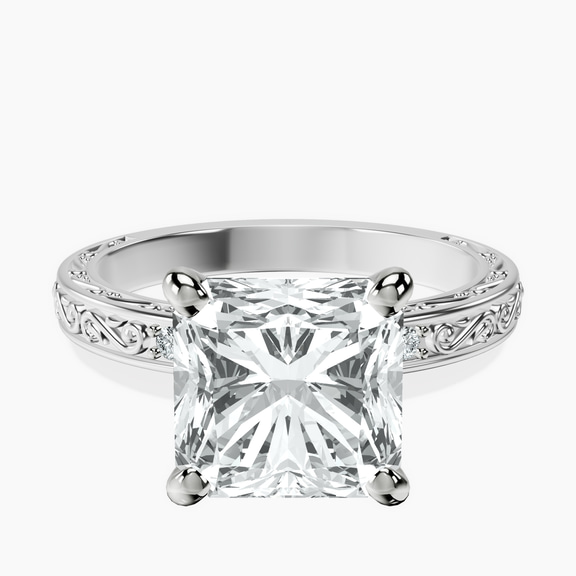 Platinum Antique Allure Vintage Lab Diamond Ring front image
