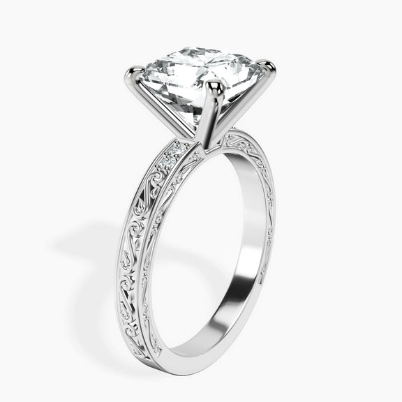 Platinum Antique Allure Vintage Lab Diamond Ring standing product image one