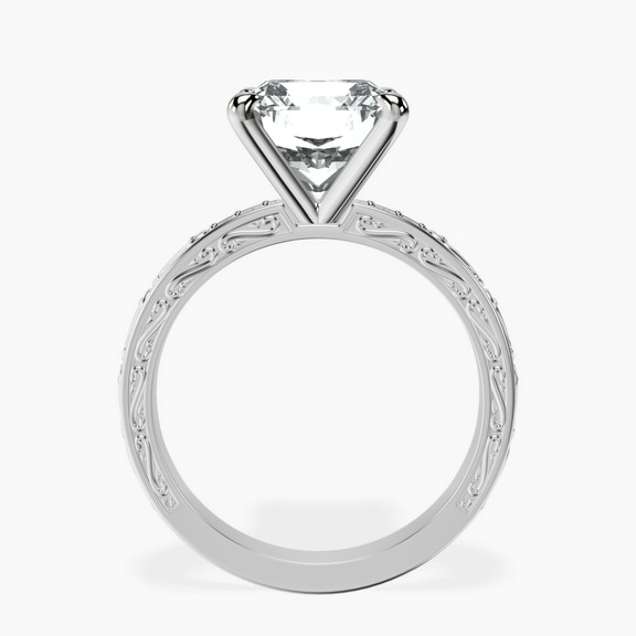 Platinum Antique Allure Vintage Lab Diamond Ring side right image one