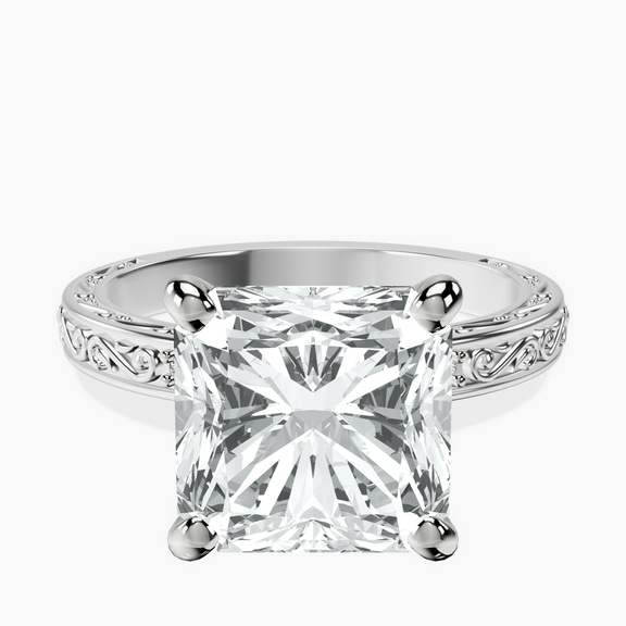 Platinum Antique Allure Vintage Lab Diamond Ring front image