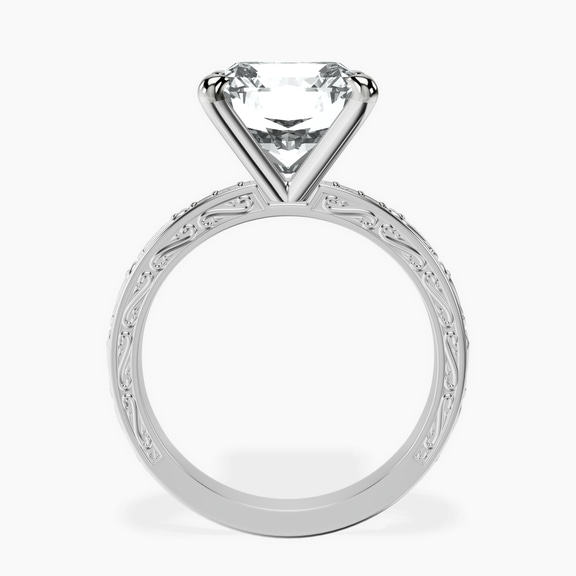 Platinum Antique Allure Vintage Lab Diamond Ring side right image one