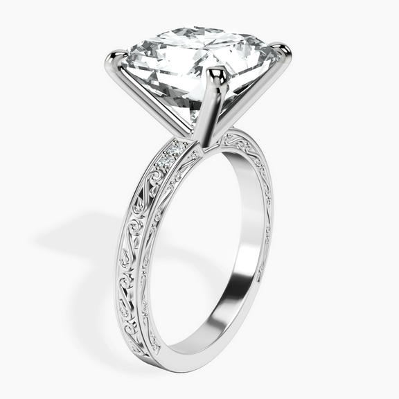 Platinum Antique Allure Vintage Lab Diamond Ring standing product image one