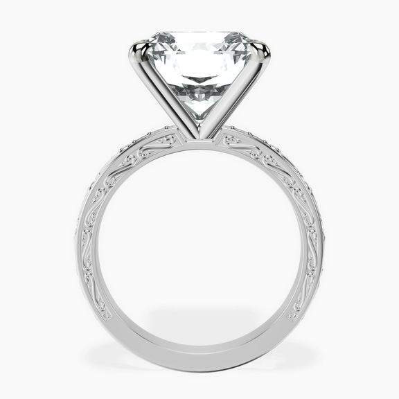 Platinum Antique Allure Vintage Lab Diamond Ring side right image one