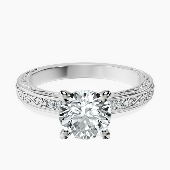 Platinum Antique Allure Vintage Lab Diamond Ring front image