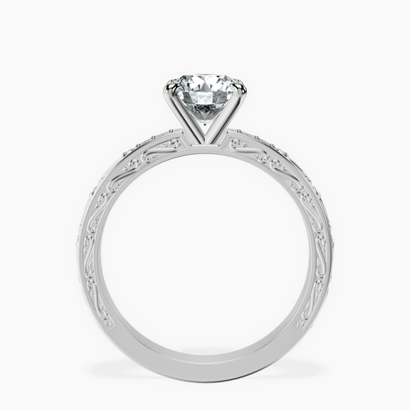 Platinum Antique Allure Vintage Lab Diamond Ring side right image one