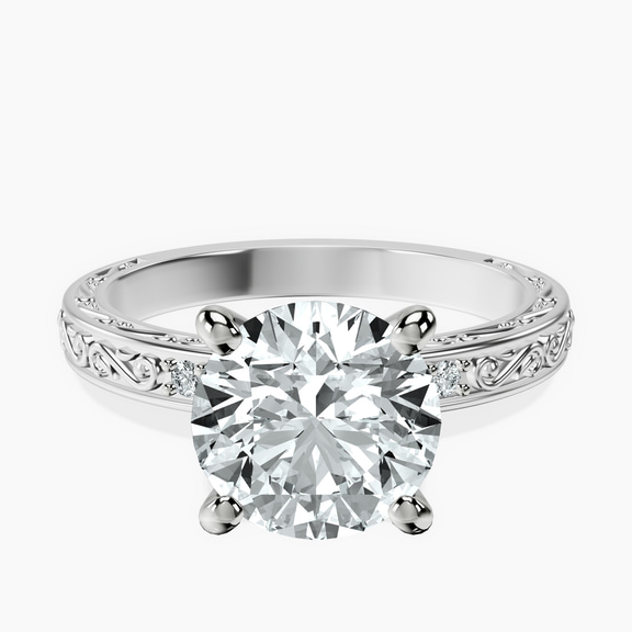 Platinum Antique Allure Vintage Lab Diamond Ring front image