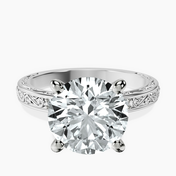 Platinum Antique Allure Vintage Lab Diamond Ring front image