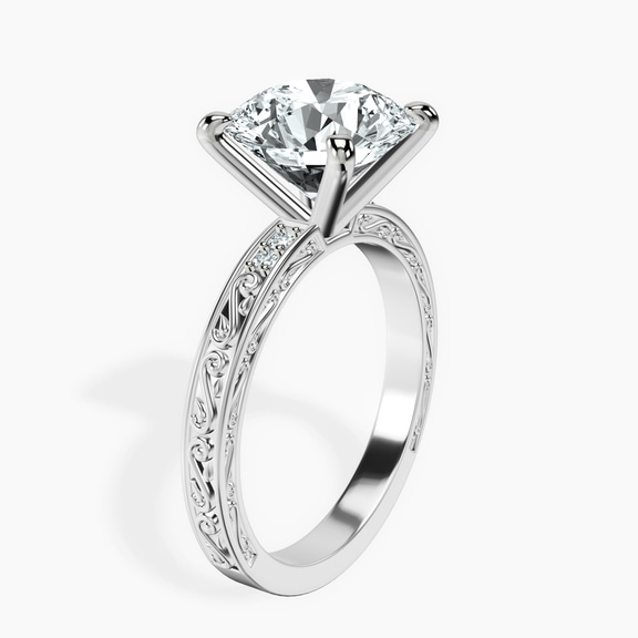 Platinum Antique Allure Vintage Lab Diamond Ring standing product image one