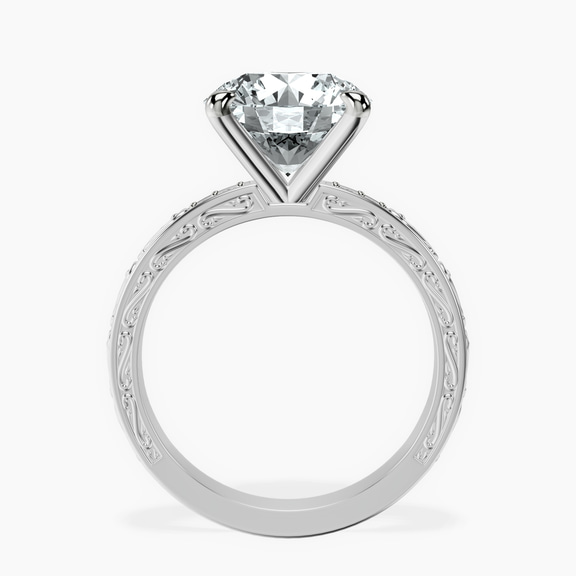 Platinum Antique Allure Vintage Lab Diamond Ring side right image one