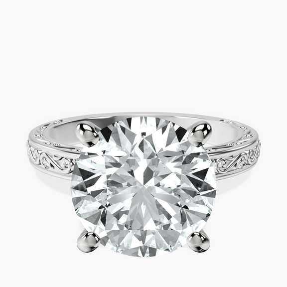 Platinum Antique Allure Vintage Lab Diamond Ring front image