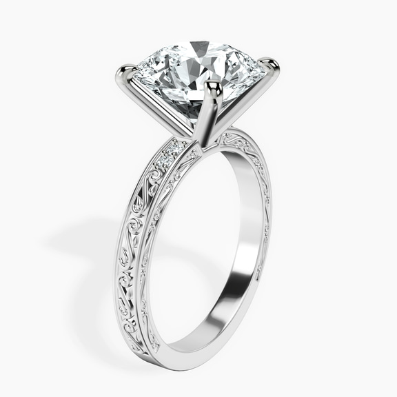 Platinum Antique Allure Vintage Lab Diamond Ring standing product image one