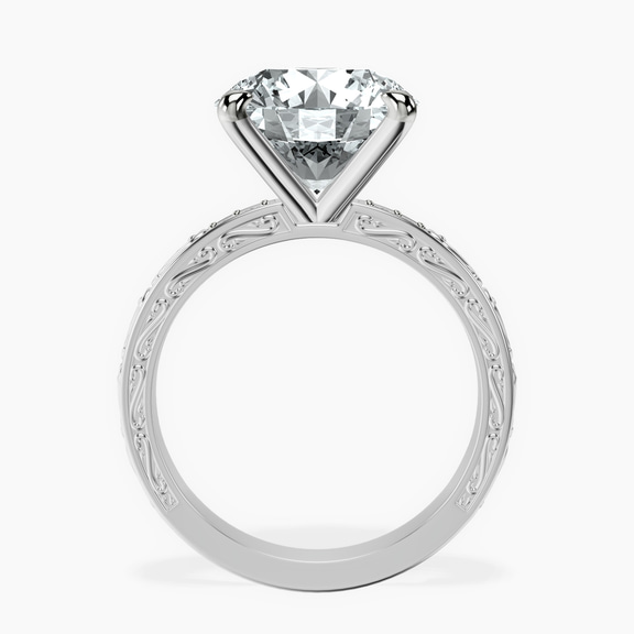 Platinum Antique Allure Vintage Lab Diamond Ring side right image one