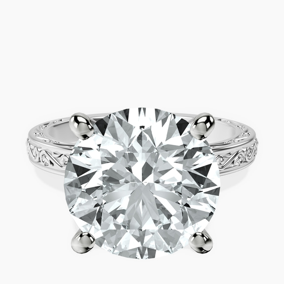Platinum Antique Allure Vintage Lab Diamond Ring front image