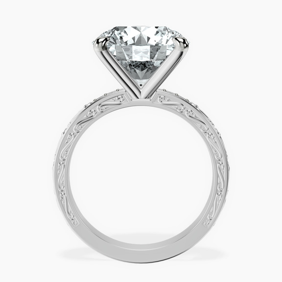 Platinum Antique Allure Vintage Lab Diamond Ring side right image one