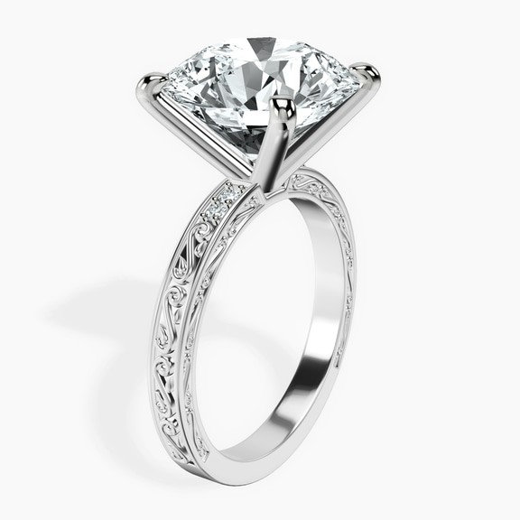 Platinum Antique Allure Vintage Lab Diamond Ring standing product image one