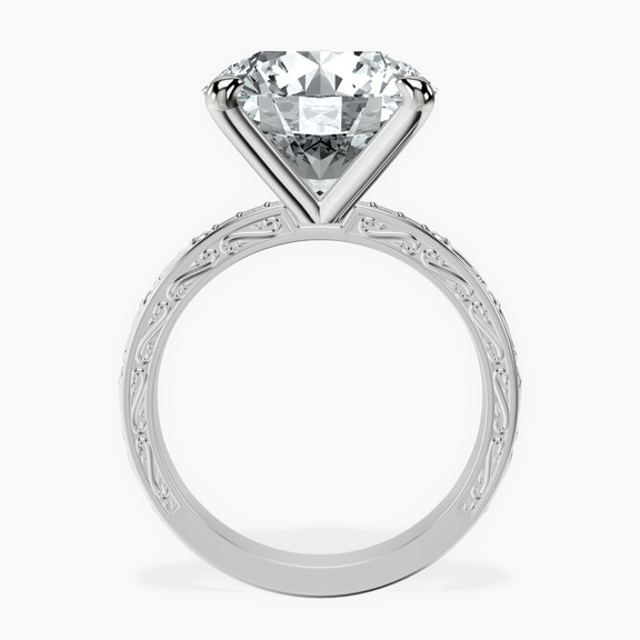 Platinum Antique Allure Vintage Lab Diamond Ring side right image one