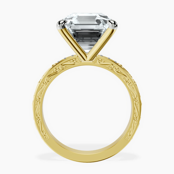 14kt Yellow Gold Antique Allure Vintage Lab Diamond Ring side right image one