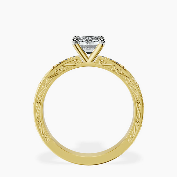 14kt Yellow Gold Antique Allure Vintage Lab Diamond Ring side right image one