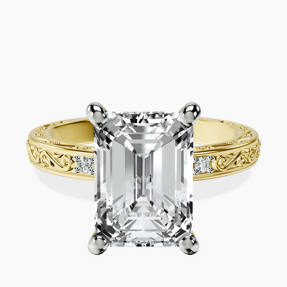 14kt Yellow Gold Antique Allure Vintage Lab Diamond Ring front image