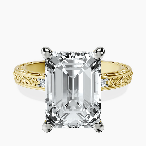18kt Yellow Gold Antique Allure Vintage Lab Diamond Ring front image