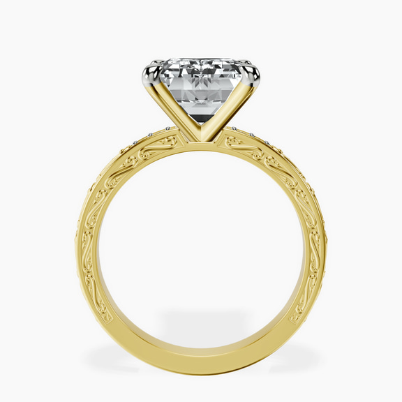 18kt Yellow Gold Antique Allure Vintage Lab Diamond Ring side right image one
