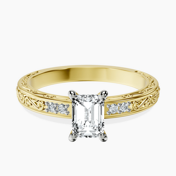 14kt Yellow Gold Antique Allure Vintage Lab Diamond Ring front image