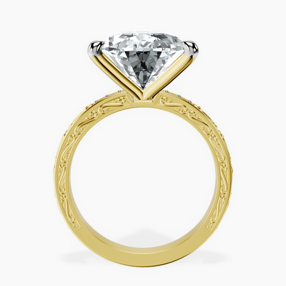 14kt Yellow Gold Antique Allure Vintage Lab Diamond Ring side right image one