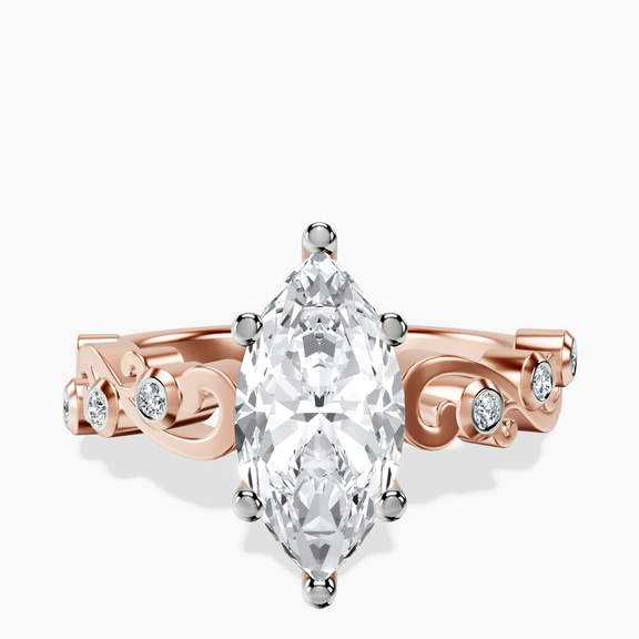 9ct Rose Gold Catrina Cutwork Lab Diamond Ring front image